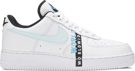 Кроссовки Nike Air Force 1 '07 LV8 'Worldwide Pack - Glacier Blue', белый