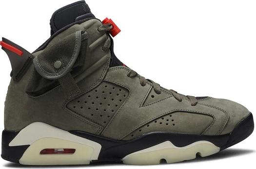 Кроссовки Travis Scott x Air Jordan 6 Retro Olive, зеленый