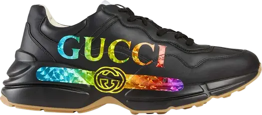 Кроссовки Gucci Rhyton Iridescent Logo, черный