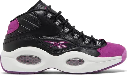Кроссовки question mid 'black aubergine' Reebok, черный