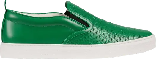 Кроссовки Gucci Slip-On GG Embossed, зеленые