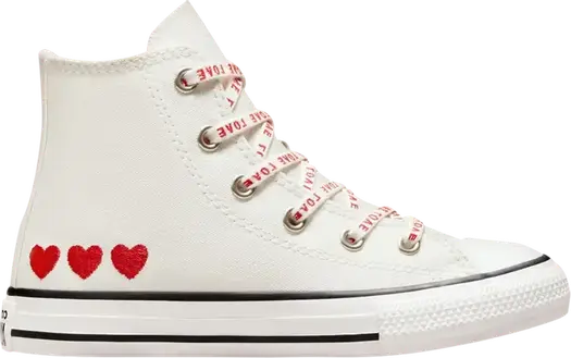 Кроссовки Converse Chuck Taylor All Star Crafted High PS Embroidered Hearts, белый
