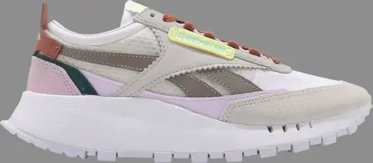 Кроссовки wmns classic leather legacy 'white luminous lilac' Reebok, фиолетовый