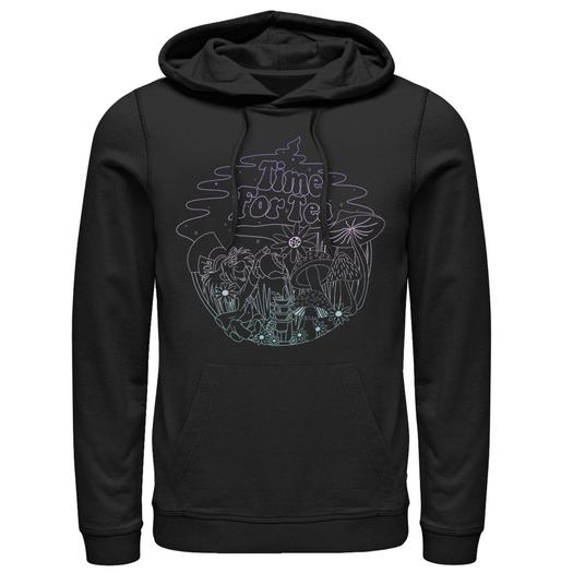 Мужская толстовка с капюшоном Disney Alice In Wonderland Mad Hatter Time For Tea Line Art Licensed Character
