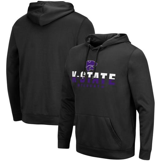 Мужской черный пуловер с капюшоном Kansas State Wildcats Lantern Colosseum