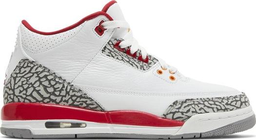 Кроссовки Air Jordan 3 Retro GS Cardinal Red, белый