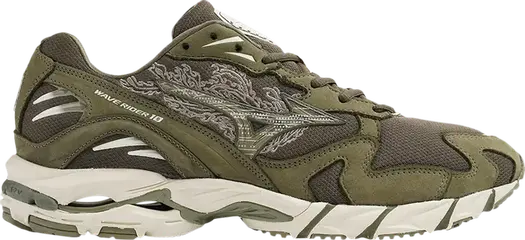 Кроссовки Maharishi x Wave Rider 10 Fire Phoenix, зеленый