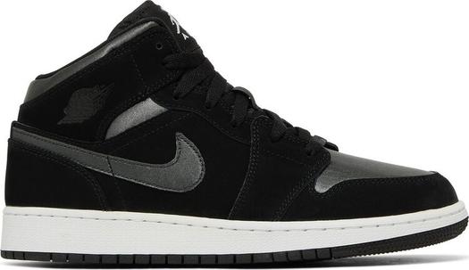 Кроссовки Air Jordan 1 Mid SE GS Black Anthracite, черный