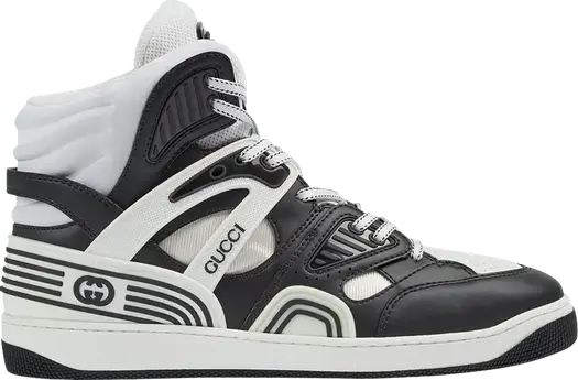 Кроссовки Gucci Basket High Black White, черные