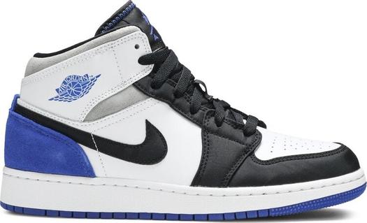 Кроссовки Air Jordan 1 Mid SE GS Royal Black Toe, синий