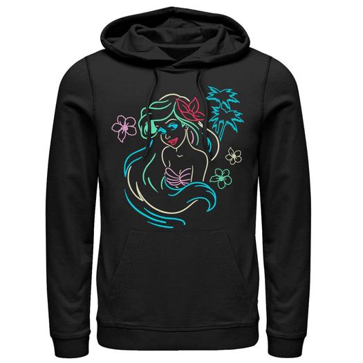 Мужской неоновый пуловер с капюшоном Disney Little Mermaid Licensed Character