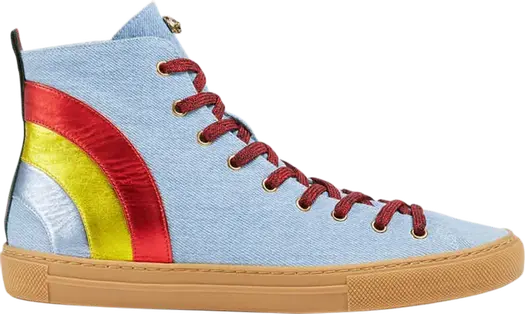 Кроссовки Gucci Denim High Rainbow, синий