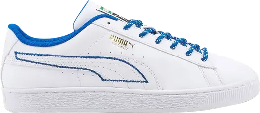 Кроссовки Puma Basket New Heritage White Royal, белый