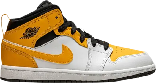 Кроссовки Air Jordan 1 Mid PS University, бело-желтый