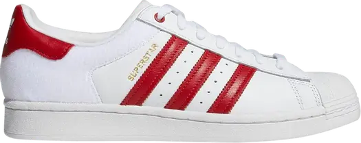Кроссовки Adidas Superstar 'Velcro Patches - White Scarlet', красный