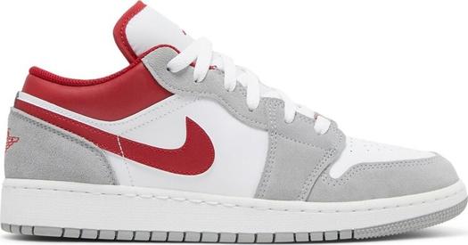 Кроссовки Air Jordan 1 Low SE GS Light Smoke Grey Gym Red, серый