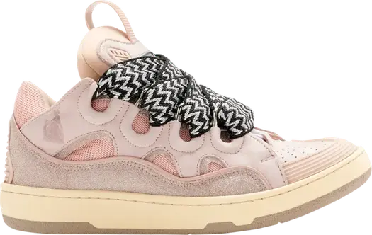 Кроссовки Lanvin Curb Leather and Glitter Sneakers Pale Pink, розовый