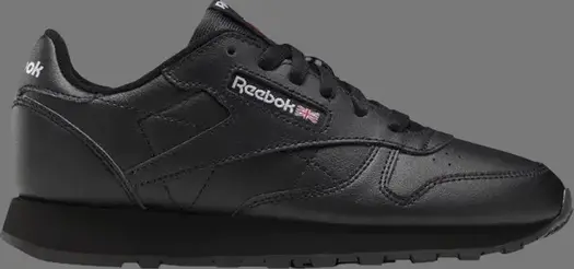 Кроссовки classic leather big kid 'triple black' Reebok, черный