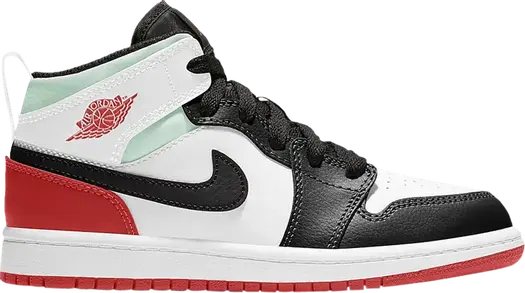 Кроссовки Air Jordan 1 Mid SE PS Red Black Toe, красный