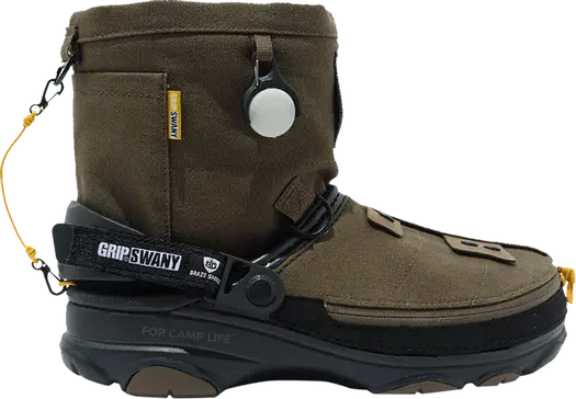 Кроссовки GRIP SWANY x atmos x All-Terrain Clog Olive, зеленый
