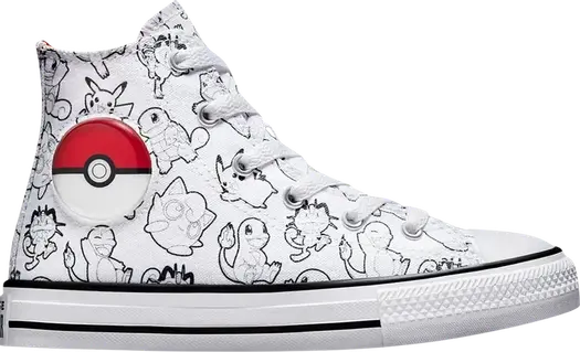 Кроссовки Converse Pokemon x Chuck Taylor All Star High PS Poke Ball, белый