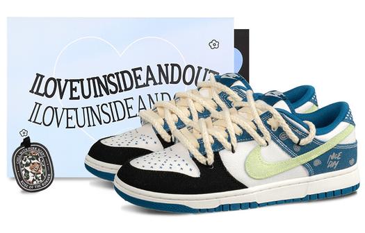 Кроссовки Nike Dunk Skateboard Shoes Men Low-Top Blue Black