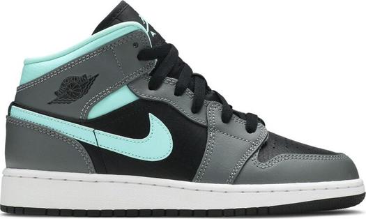 Кроссовки Air Jordan 1 Mid GS Grey Aqua, серый