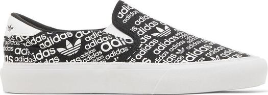 Кроссовки Adidas Court Rallye Slip 'Allover Logo - Black White', черный