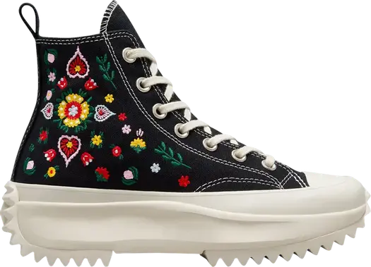 Кроссовки Converse Run Star Hike Platform High Floral Embroidery, черный
