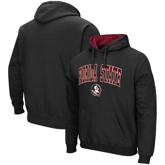 Мужской черный пуловер с капюшоном Florida State Seminoles Arch & Logo 3.0 Colosseum