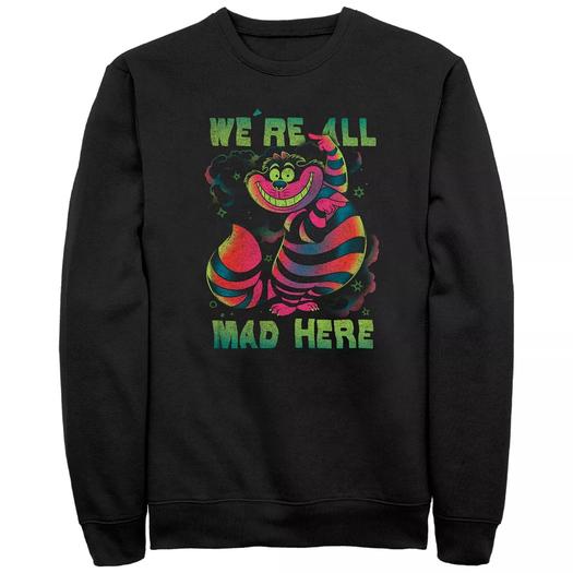 Мужской свитшот Disney's Alice In Wonderland Neon Cheshire Cat Licensed Character
