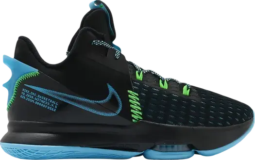 Кроссовки Nike LeBron Witness 5 EP 'Black Light Blue Fury', черный