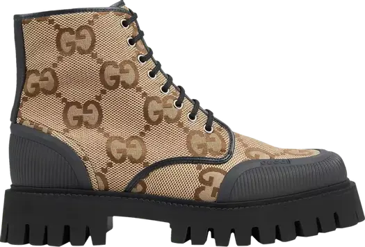 Кроссовки Gucci Lace Up Boot Maxi GG, коричневые