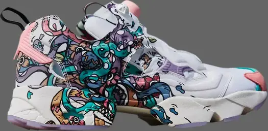 Кроссовки distortedd x instapump fury 'light pink' Reebok, белый