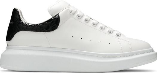 Кроссовки Alexander McQueen Oversized Sneaker Black Crocodile, белый