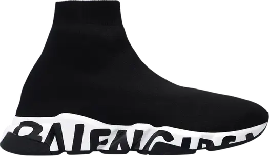 Кроссовки Balenciaga Speed Sneaker Midsole Graffiti - Black White, черные