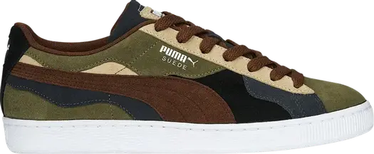 Кроссовки Puma Suede Camowave - Olive Chestnut Brown, зеленый