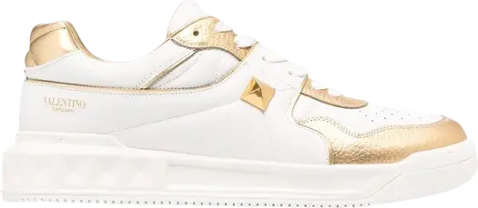 Кроссовки Valentino One Stud Low White Brass, белый