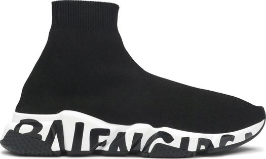 Кроссовки Balenciaga Speed Trainer Graffiti, Черный Белый