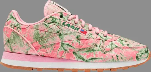 Кроссовки lqqk studios x classic leather 'leaf camo - bubble gum' Reebok, розовый
