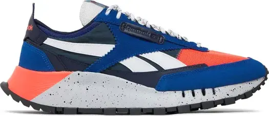 Кроссовки classic leather legacy 'collegiate royal orange speckle' Reebok, синий