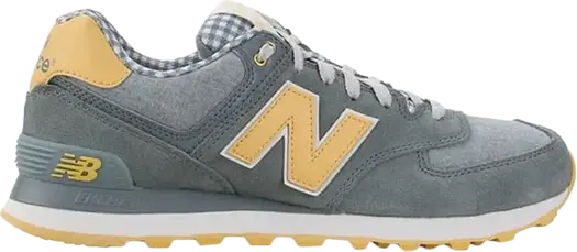 Кроссовки New Balance 574 Picnic Pack, серый/желтый
