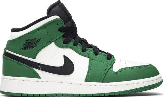 Кроссовки Air Jordan 1 Mid SE GS Pine Green, зеленый