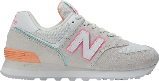 Кроссовки New Balance Wmns 574 'Nimbus Cloud Peach Glaze', серый