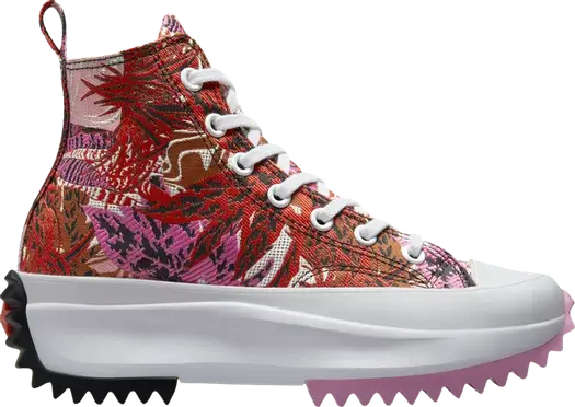Кроссовки Converse Run Star Hike Platform High Tropical Florals, красный