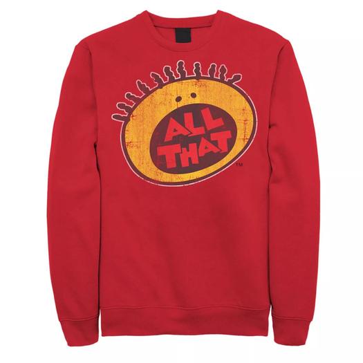 Мужской свитшот Nickelodeon All That Classic Vintage Face, Red Licensed Character, красный