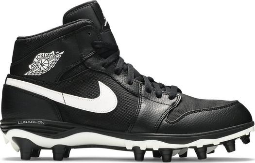 Кроссовки Jordan 1 Mid TD Cleat Black, черный