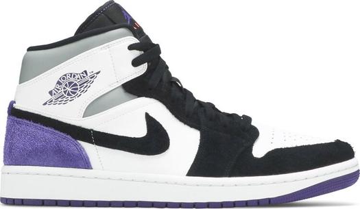 Кроссовки Air Jordan 1 Mid SE Varsity Purple, белый