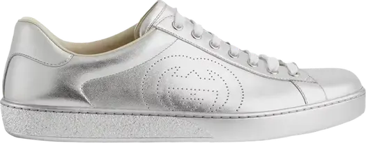 Кроссовки Gucci Ace Metallic Silver, серебряный