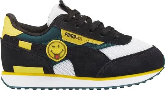Кроссовки Puma SmileyWorld x Future Rider Little Kid Black Vibrant Yellow, черный